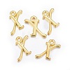 Golden Plated Alloy Letter Pendants PALLOY-J718-01G-X-2