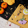 Halloween Theme Alloy Enamel Spider Web/Bat/Wicth Hat Charm Locking Stitch Markers HJEW-PH01708-5