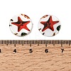 Ocean Printed Natural Freshwater Shell Flat Round Beads SHEL-A006-13B-3