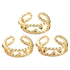 Rack Plating Brass Micro Pave Cubic Zirconia Open Cuff Rings for Women RJEW-U026-04G-01-1