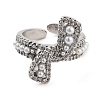 Rack Plating Brass Micro Pave Cubic Zirconia Bowknot Open Cuff Rings for Women RJEW-C080-04P-2