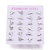 Tarnish Resistant 304 Stainless Steel Stud Earrings X-EJEW-N045-08P-3