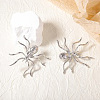 Alloy Rhinestone Stud Earrings EJEW-P321-01P-1