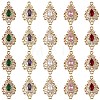 3Pcs Brass Micro Pave Cubic Zirconia Links Connectors KK-YW0003-49LG-02-2