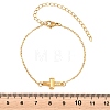 Brass Micro Pave Clear Cubic Zirconia Link Bracelets BJEW-T029-01G-3