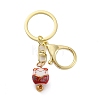 Fortune Cat Porcelain Pendant Keychain KEYC-G064-03-2