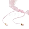 2Pcs Natural Rose Quartz Chip Braided Bead Bracelets BJEW-JB11541-02-5