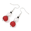 Christmas Handmade Polymer Clay Rhinestone Dangle Earrings EJEW-JE07518-01-4
