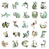 50Pcs Green Animal Series PVC Self-Adhesive Stickers PW-WG07D08-01-2