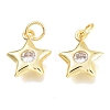 Brass Micro Pave Cubic Zirconia Charms KK-M206-30G-04-1