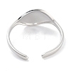 304 Stainless Steel Teardrop Open Cuff Rings for Women RJEW-K273-05P-3