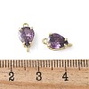 Brass Pave Cubic Zirconia Connector Charms KK-F892-53G-01-3