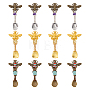 12Pcs 3 Colors Alloy Coffee Tea Spoon & Bee Pendants PALLOY-GA00013-1