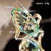 Leaf & Dragonfly Brass Glass Finger Rings FS-WGB6037-03-2