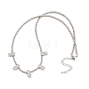 Brass Micro Pave Clear Cubic Zirconia Boy and Round Beaded Necklaces KK-CBA4547-14P-5