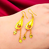 Teardrop with Heart Alloy & Brass Dangle Earrings FS-WGF4F4A-01-4
