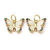 Rack Plating Brass with Cubic Zirconia Enamel Charms X-KK-B076-06G-1