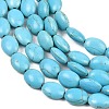 Dyed Synthetical Turquoise Oval Bead Strand G-P083-89G-5