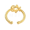 Matte Brass Star Open Cuff Rings for Women RJEW-L120-007G-3