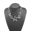 Alloy Crystal Rhinestone Flower Bib Necklaces for Women WGBAD31-02-1