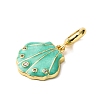 Brass Enamel European Dangle Charms KK-C119-05G-04-2