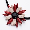 Attractive Dyed Natural Howlite Flower Pendant Necklaces NJEW-I201-08A-2