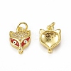 Brass Micro Pave Cubic Zirconia Charms KK-E068-VB029-1-1