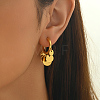 Stainless Steel Flat Round Chandelier Earrings JB5555-5