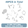 32Pcs 8 Style Brass Clip-on Earring Converters Findings KK-FH0006-16-2