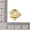 Brass Micro Pave Cubic Zirconia Double Ring with Butterfly Connector Charms KK-A296-24G-3