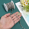 4 Yards Alloy Rhinestone Link Chains LCHA-PH0001-02P-3