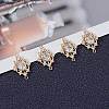 8Pcs Brass Clear Cubic Zirconia Connector Charms ZIRC-BBC0001-37-4