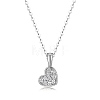 925 Sterling Silver Full Paved 0.22CT Crystal Moissanite Heart Pendant Necklaces for Women TX8783-5