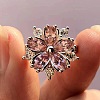 Plum Blossom Brass Pave Cubic Zirconia Finger Rings for Women FS-WG857C0-01-2