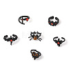 6Pcs 6 Styles Alloy Rhinestone Cuff Rings Sets WG9487C-01-5