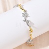 Brass Micro Pave Cubic Zirconia Link Chain Bracelets for Women BJEW-C156-04B-05GP-1