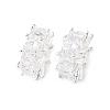 Brass Micro Pave Cubic Zirconia European Beads KK-C157-09C-S-1