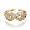 Brass Micro Pave Clear Cubic Zirconia Cuff Rings RJEW-S045-010G-NR-3