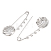 Shell Shape 304 Stainless Steel Safety Pins Brooch Findings SA-CBA098D-16F-P04-2