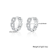 Rhodium Plated 925 Sterling Silver Micro Pave Cubic Zirconia Hoop Earrings KY3398-1-3