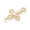 Brass Micro Pave Clear Cubic Zirconia Pendants KK-N268-89G-2