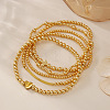 Brass and Stainless Beaded Stretch Bracelet Sets VB9693-8-2