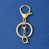 Alloy Initial Letter Charm Keychains KEYC-YW00006-17-1