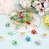 120Pcs 12 Colors Transparent Glass Pendants PALLOY-TAC0269-5