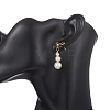 Bowknot Shell Pearl Tassel Stud Earrings EJEW-JE06882-2