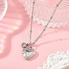 316 Stainless Steel Heart Locket Photo Pendant 304 Stainless Steel Satellite Chain Necklaces NJEW-JN06497-1