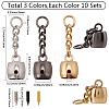 30 Sets 3 Colors Zinc Alloy Cord Ends FIND-SC0023-69-2