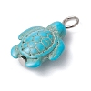 Dyed Synthetic Turquoise Pendants PALLOY-JF02924-02-4