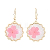 Alloy & Dried Flower Dangle Earrings AL-Z001-03G-4