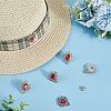 8Pcs Teardrop Zinc Alloy & Glass Lapel Pin Backs for Clothes JEWB-PH0001-90C-4